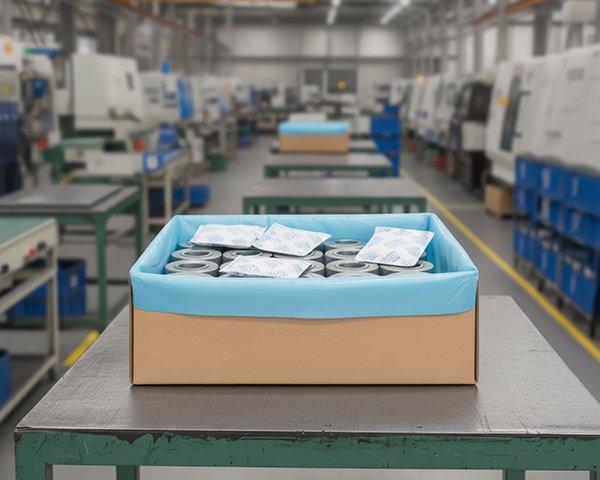 Imballaggio TRUGUARD VCI+DRY in ambiente industriale