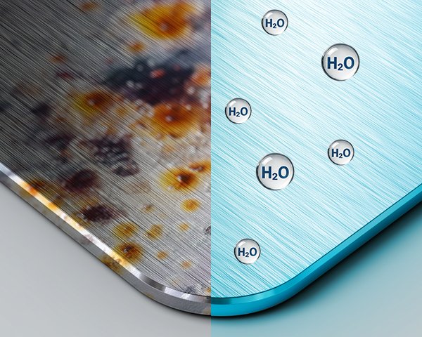 Protezione VCI+DRY attiva: le molecole di H2O vengono respinte