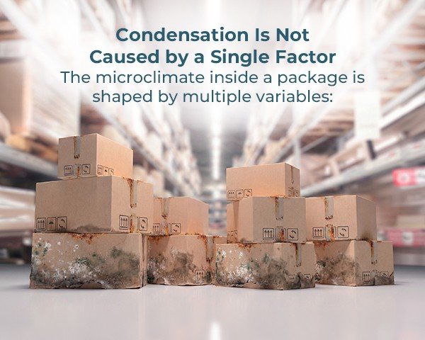 Condensation is not caused by a single factor: cartons damaged by moisture
