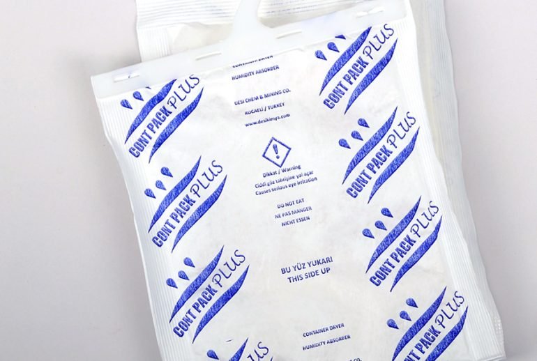 TRUGUARD Cont Pack Plus hanging container desiccant placement in a shipping container